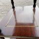 Walnut stand shelf and marquetry with mirror