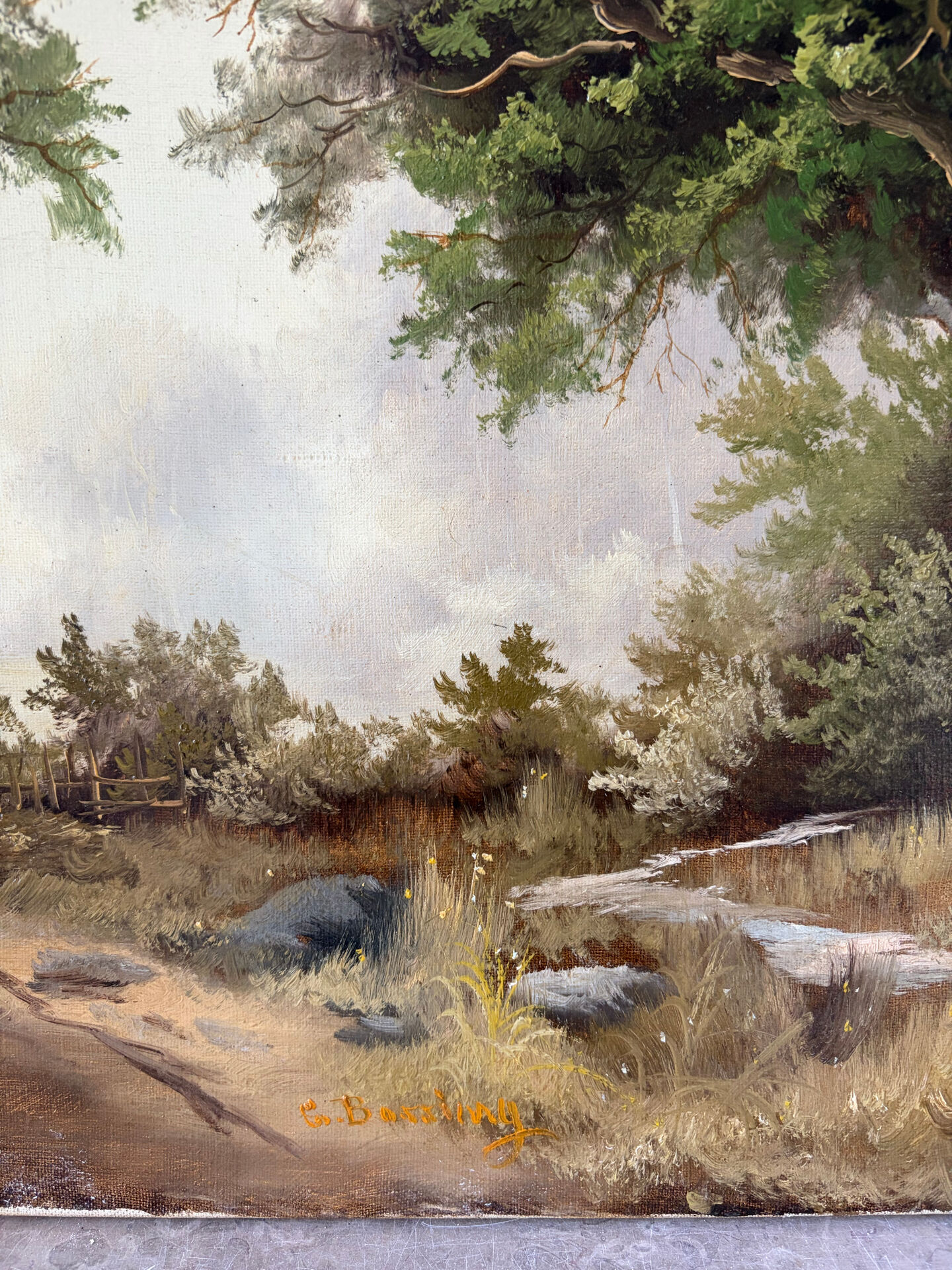 Le grand chêne, huile sur toile signé