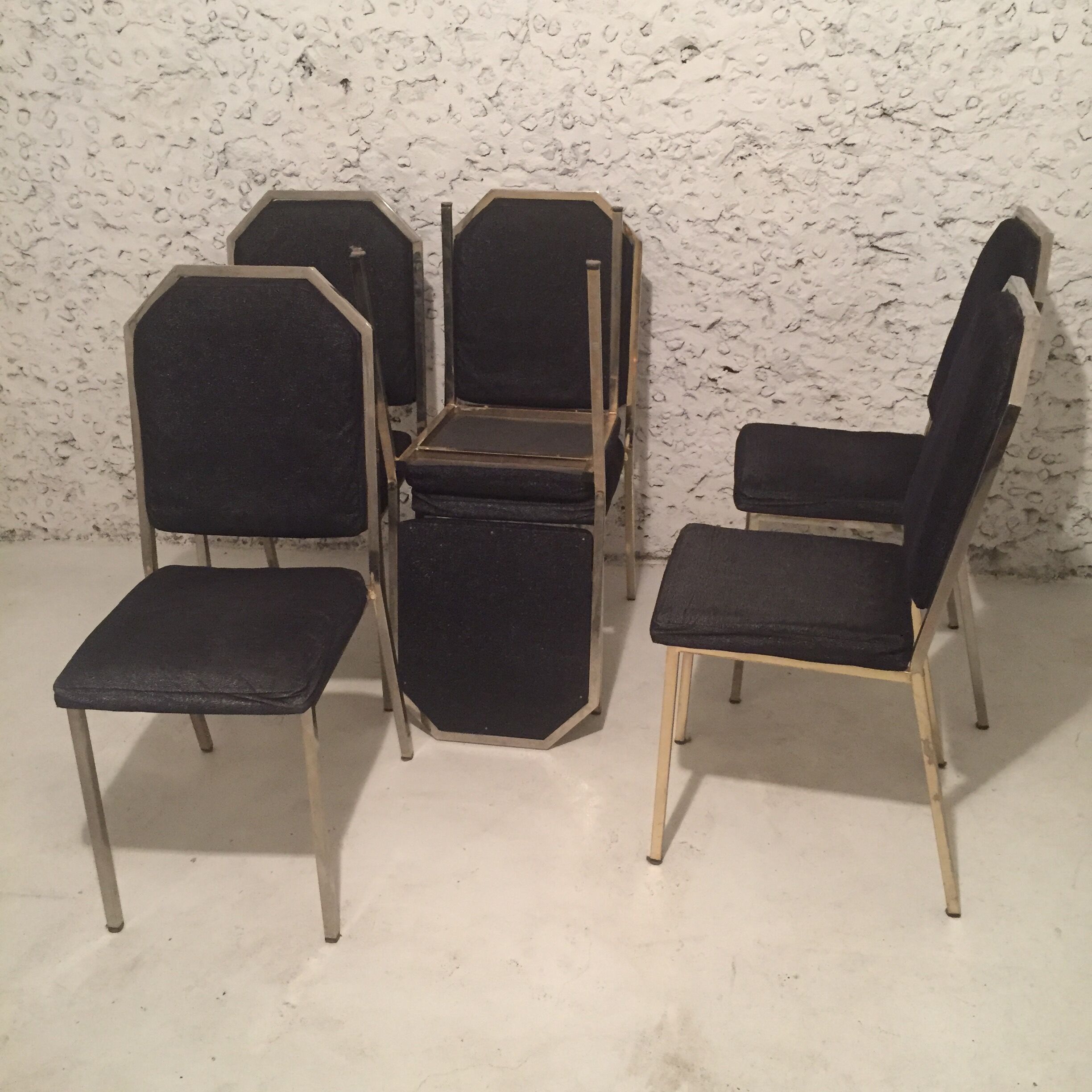 Set of 6 chairs 70's metal