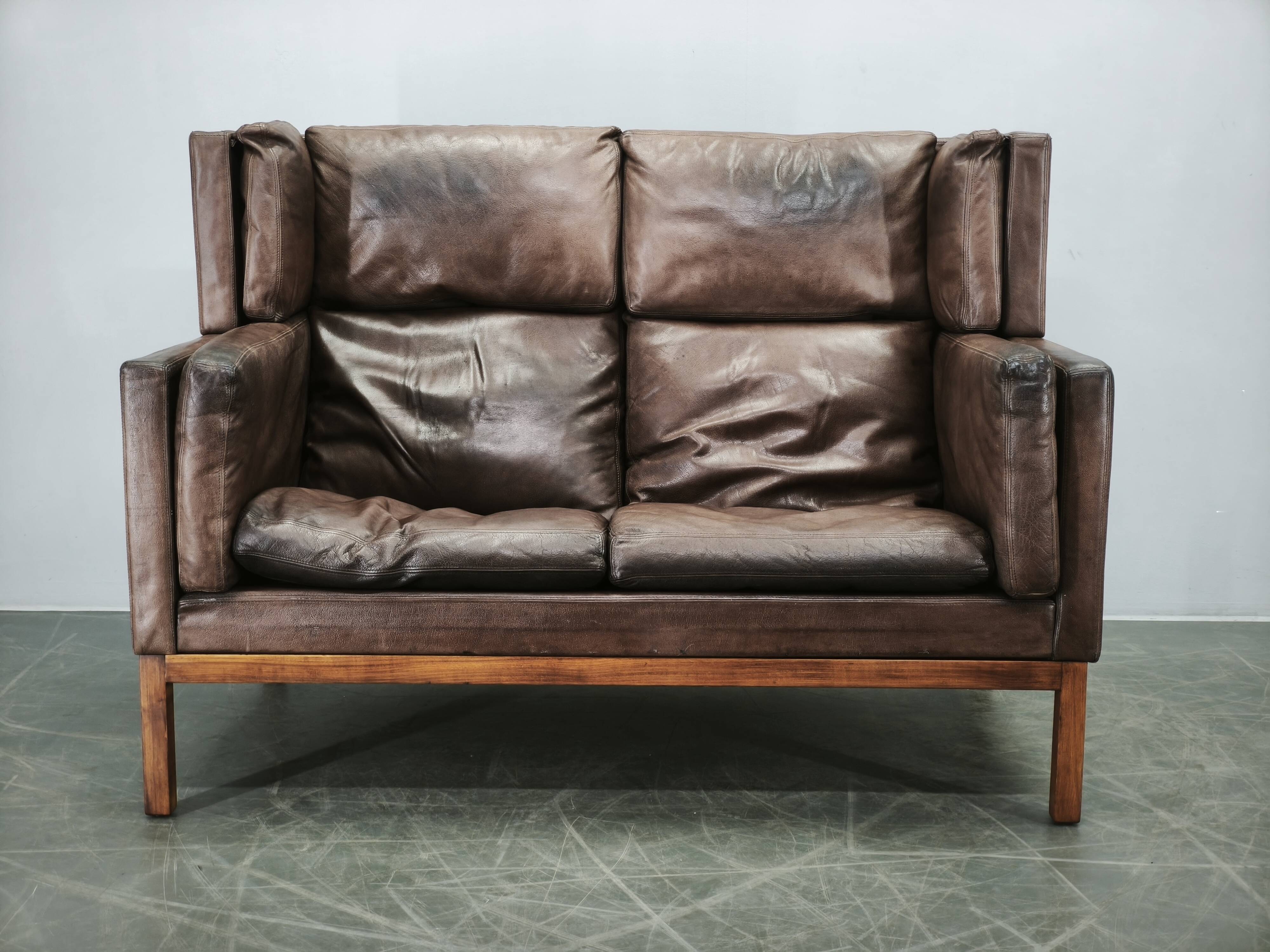 JK 922 Wagon Leather Sofa by Jørgen Kastholm, Denmark, 1960s