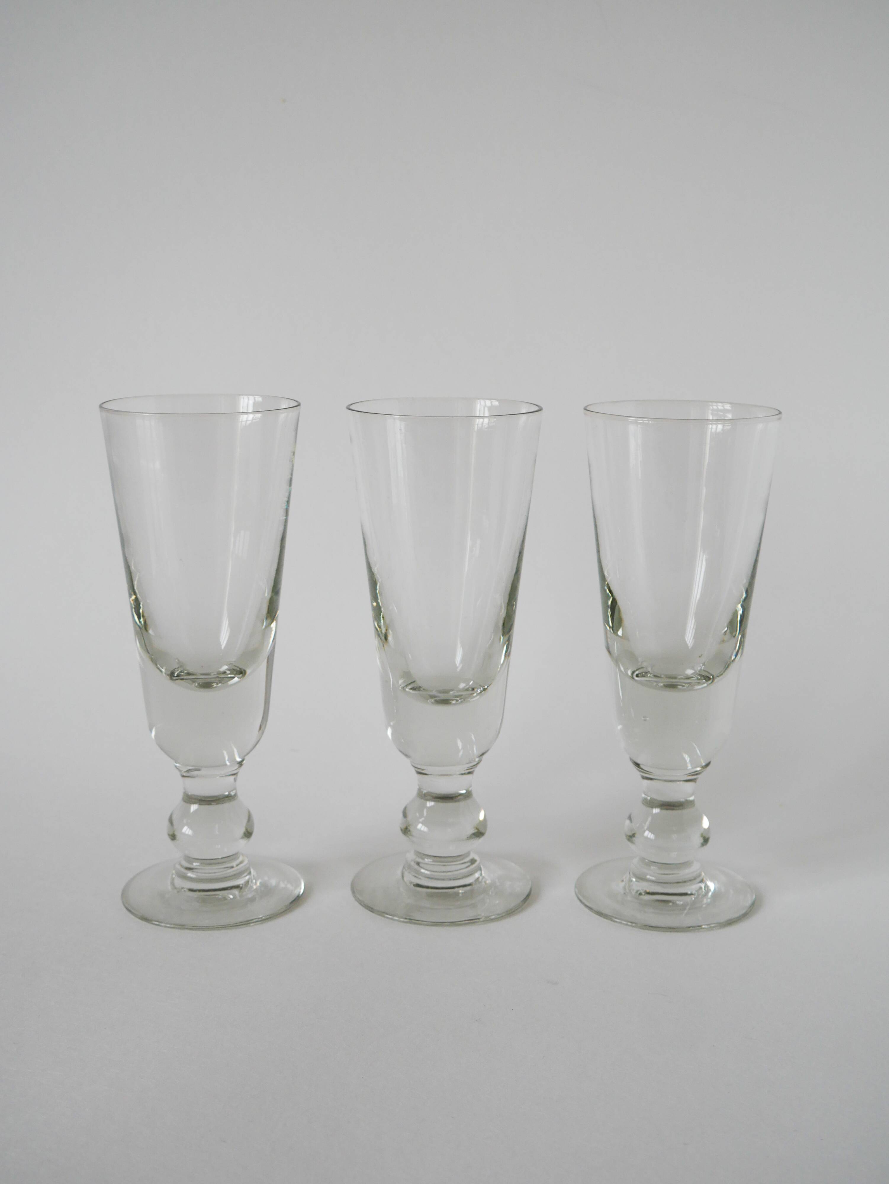 Set of 3 absinthe glasses, early 20th century