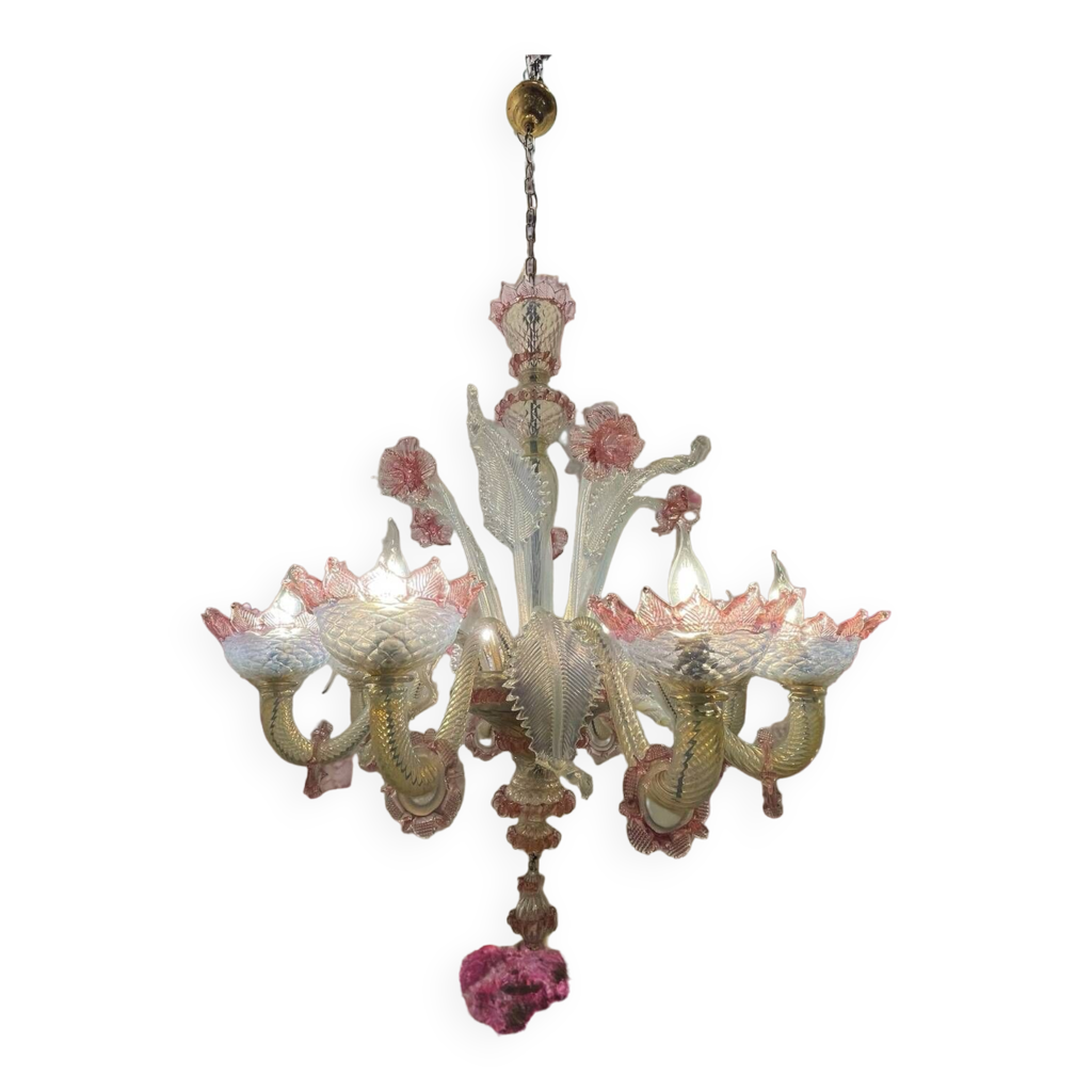 Grand lustre vénitien en verre de Murano années 1960 | Selency