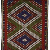 Petit kilim vintage d’Usak, 159 x 112 cm, laine 100 %, tissé à la main – an