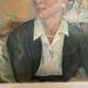 Large portrait painting of a woman, oil on canvas, signed.