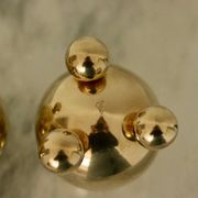 Pair of mid-century Swedish brass candle holders