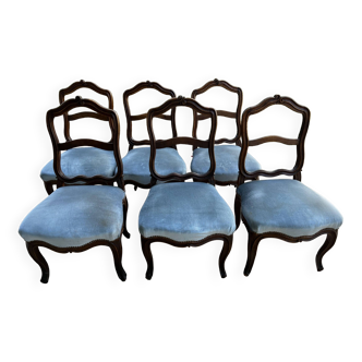 6 chaises Louis XV d'époque - signées