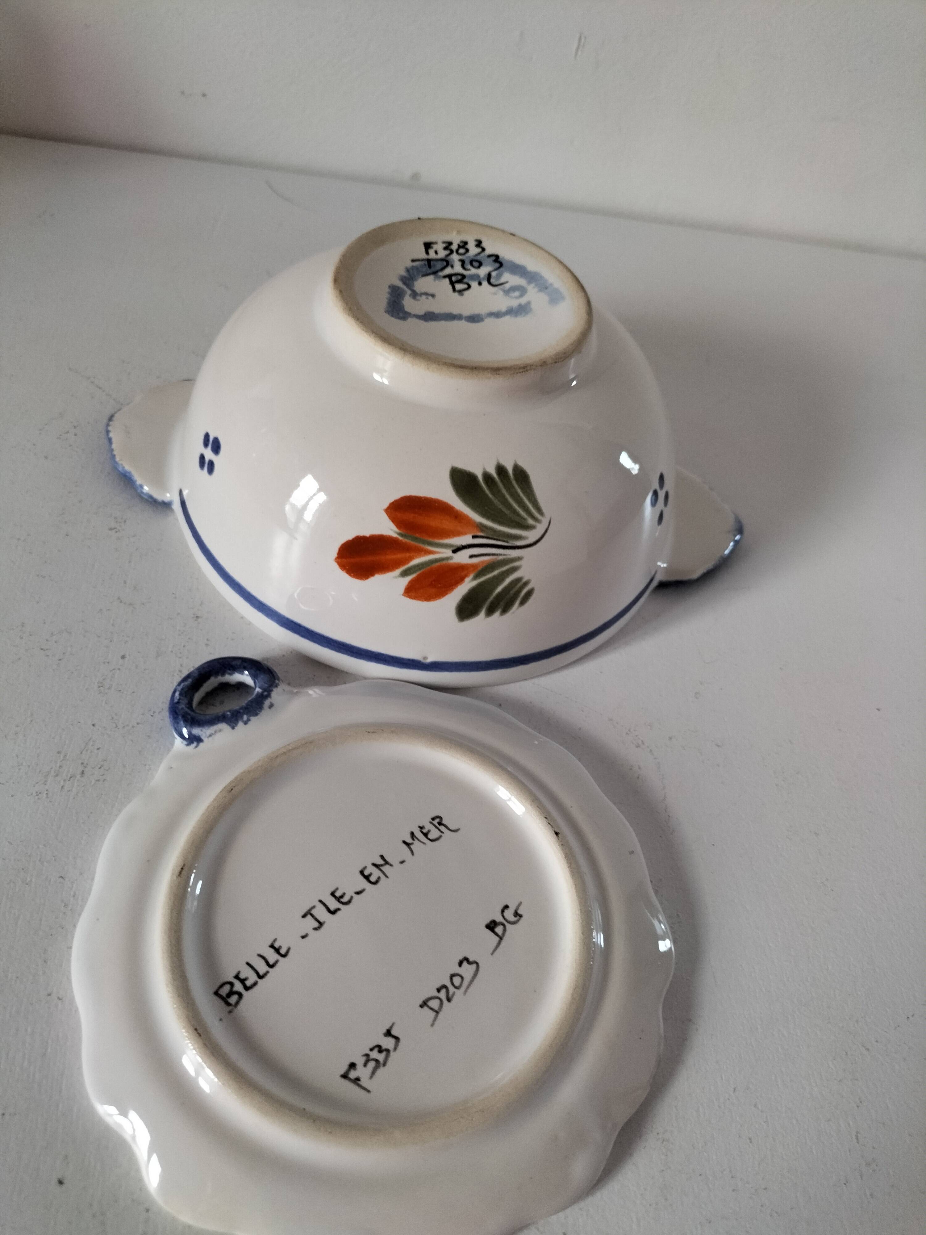 Henriot Quimper bowl with handle and cup
