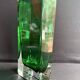 Vase rectangulaire en verre sommerso vert
