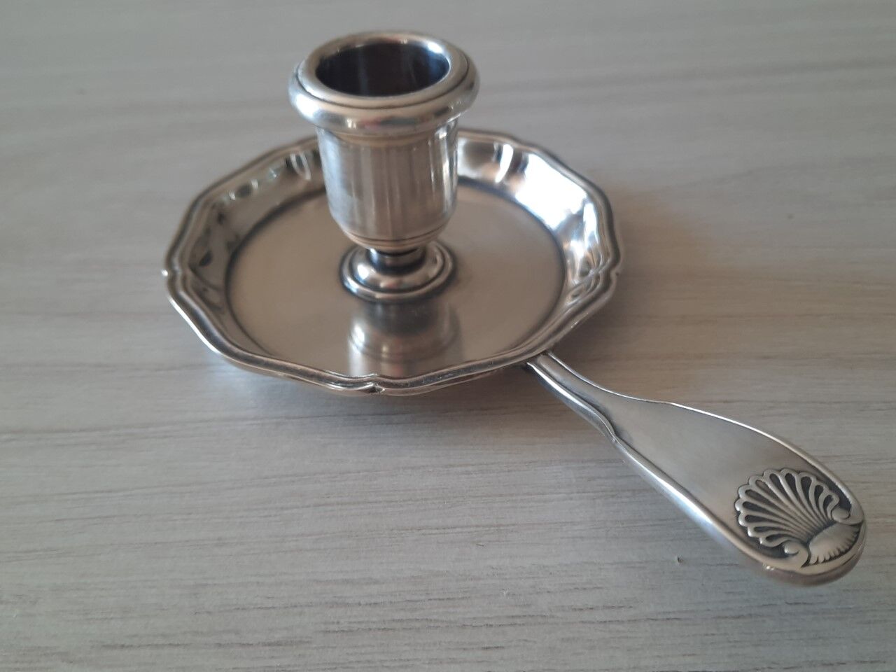 Christofle silver metal candle holder