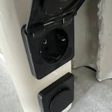 Vintage 1970s Illuminated Mirror with Built-In Socket