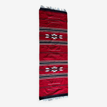 Kilim / Tenture berbère / Tapis galerie fait main pure laine