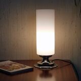 Chrome and opaline lamp