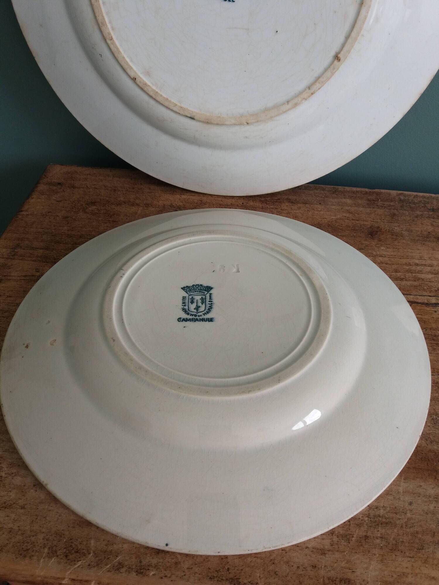 Set of dishes and plates from Terre de fer Saint Amand and Hamage Campanule