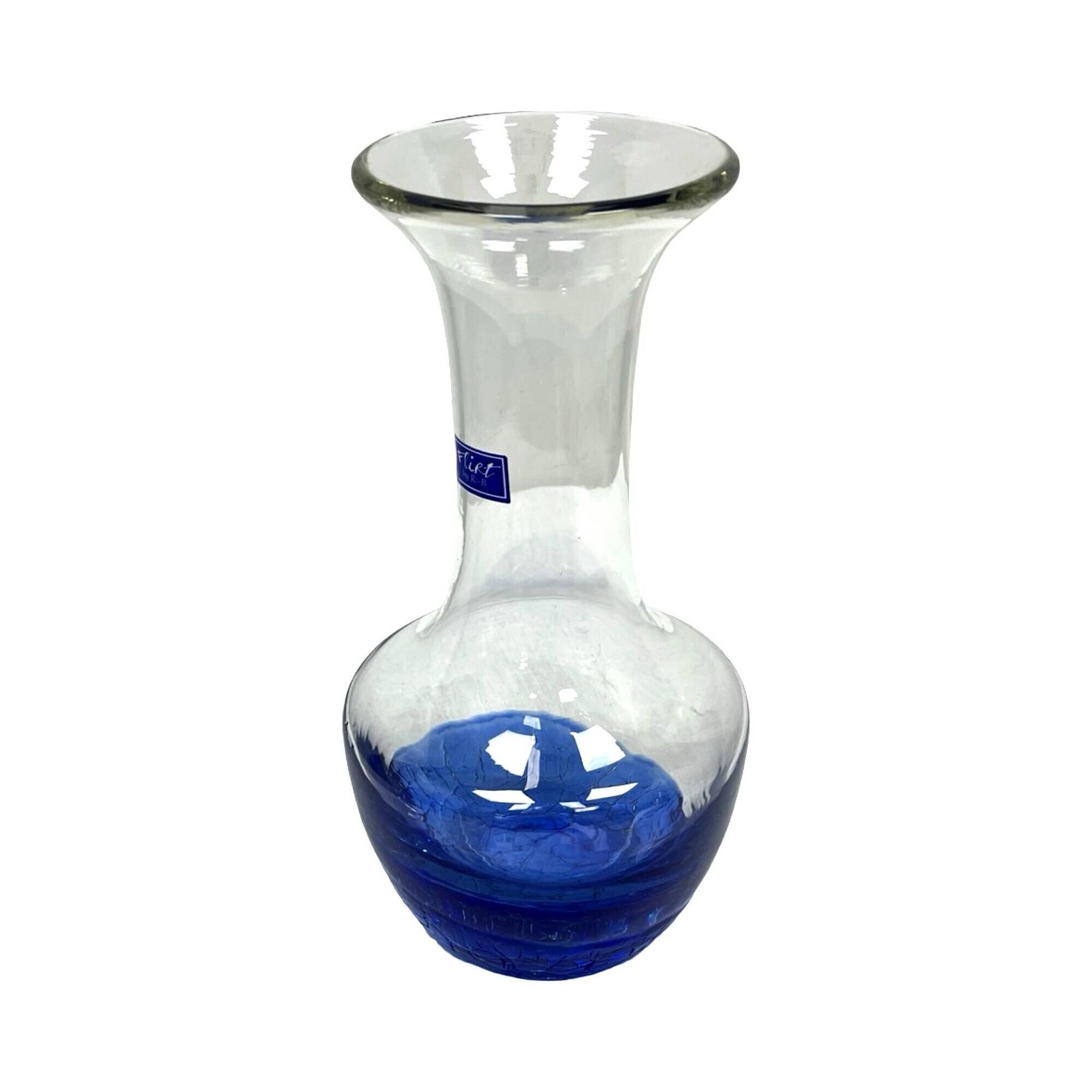 "Flirt" Glass Vase by R&B Ritzenhoff Breker – Cobalt Crackle Glass – 1990s