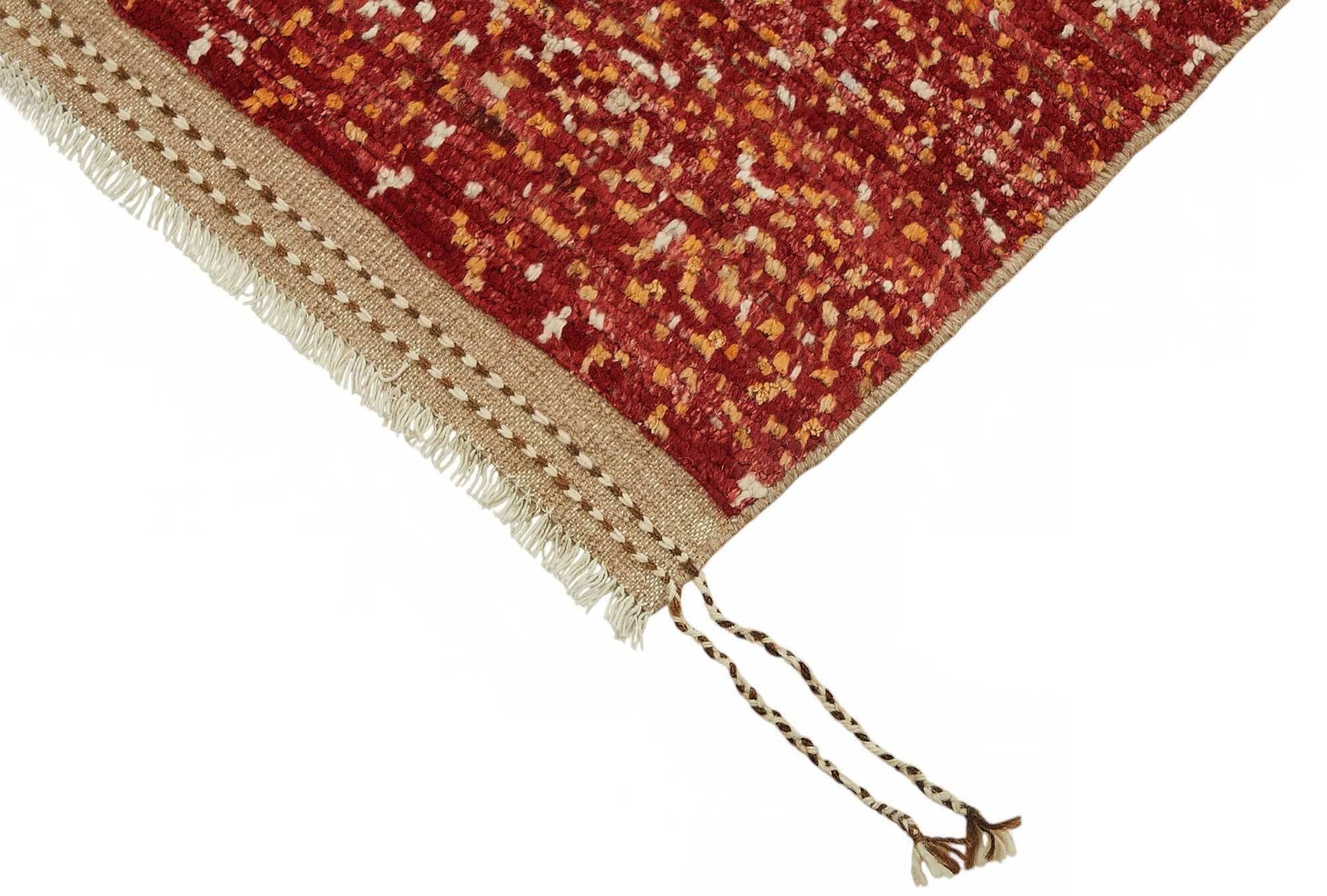 Handwoven Turkish Rustic 149 cm x 209 cm Red Wool Carpet