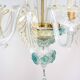 Venetian Murano Glass 6-Light Chandelier in White and Blue