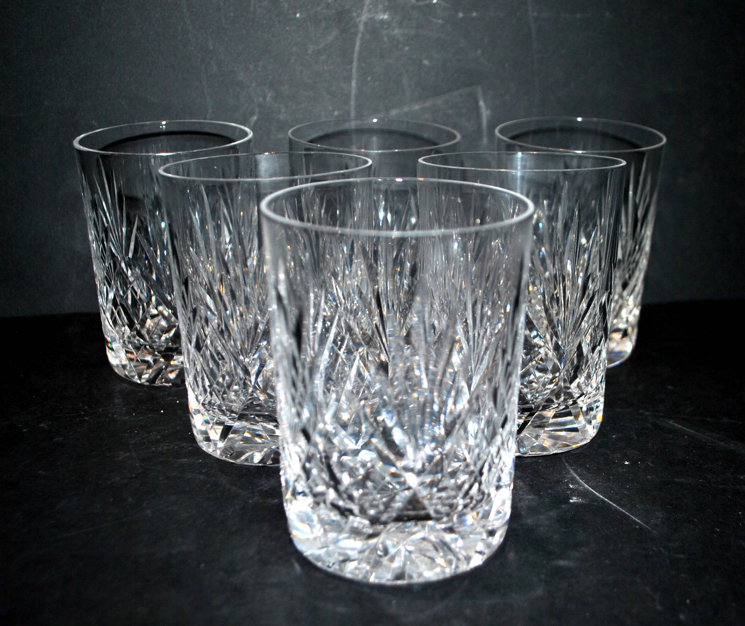 Set of 6 Lemberg Junon cut crystal whisky glasses near Chantilly