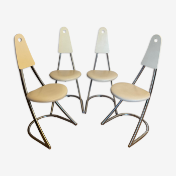 4 chaises Aria design Mirima simili cuir