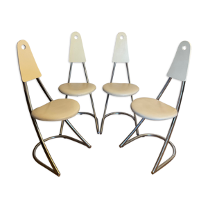 4 chaises Aria design - cuir