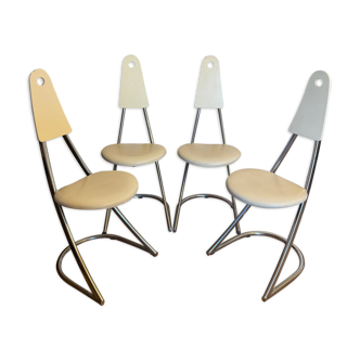 4 chaises Aria design Mirima simili cuir