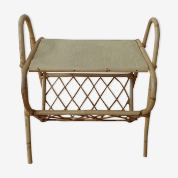 Magazine holder and/or piece of sofa in rattan