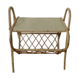 Magazine holder and/or piece of sofa in rattan
