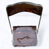 6 chaises pliantes en Plexiglas fumé et métal chrome Chaisor 1970