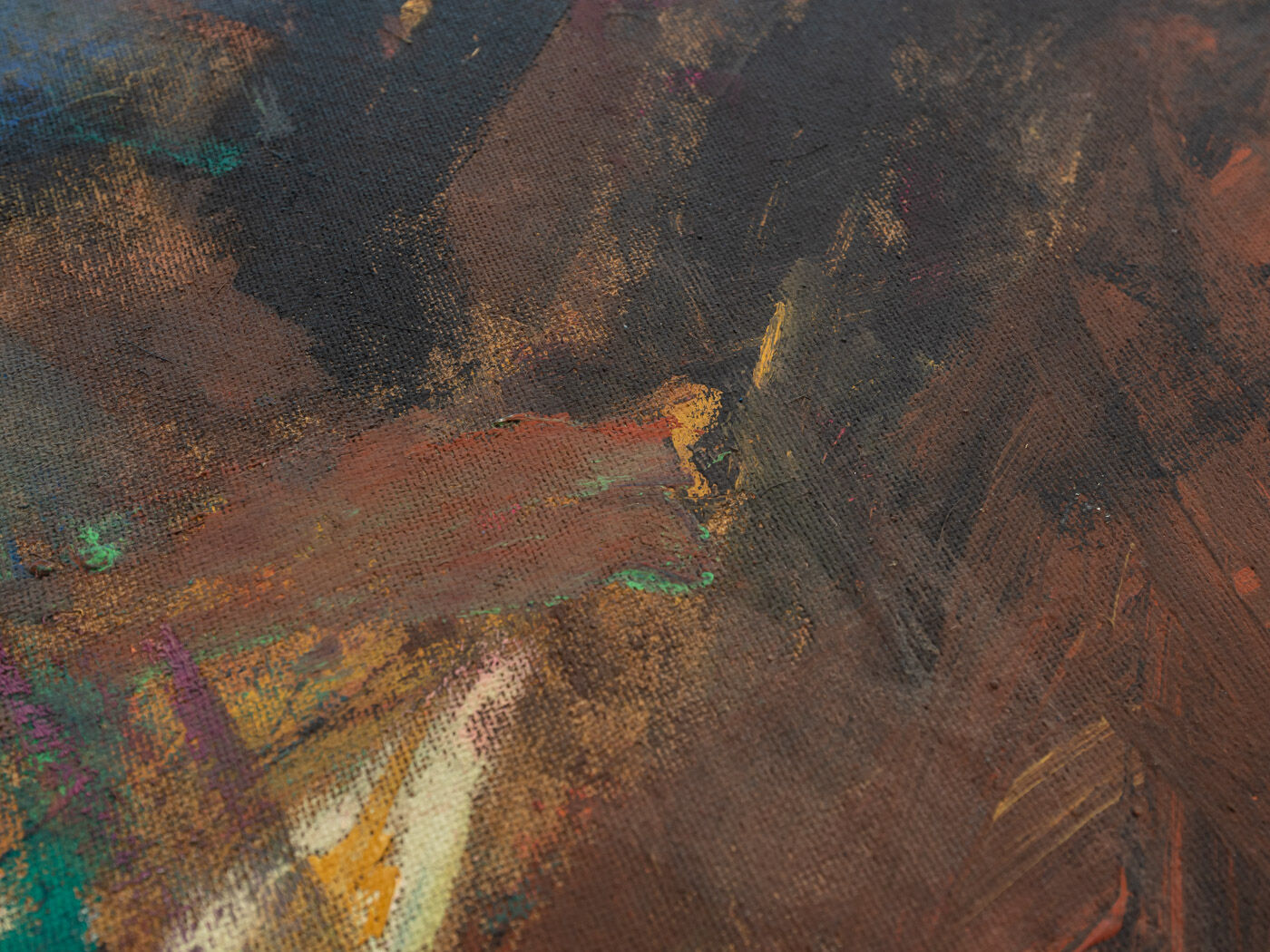 Abstract Composition, Oil on Plate, 73 x 73 cm