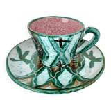 Rare Tasse & Sous-Tasse Signée Humbert Pittari Vallauris Vintage