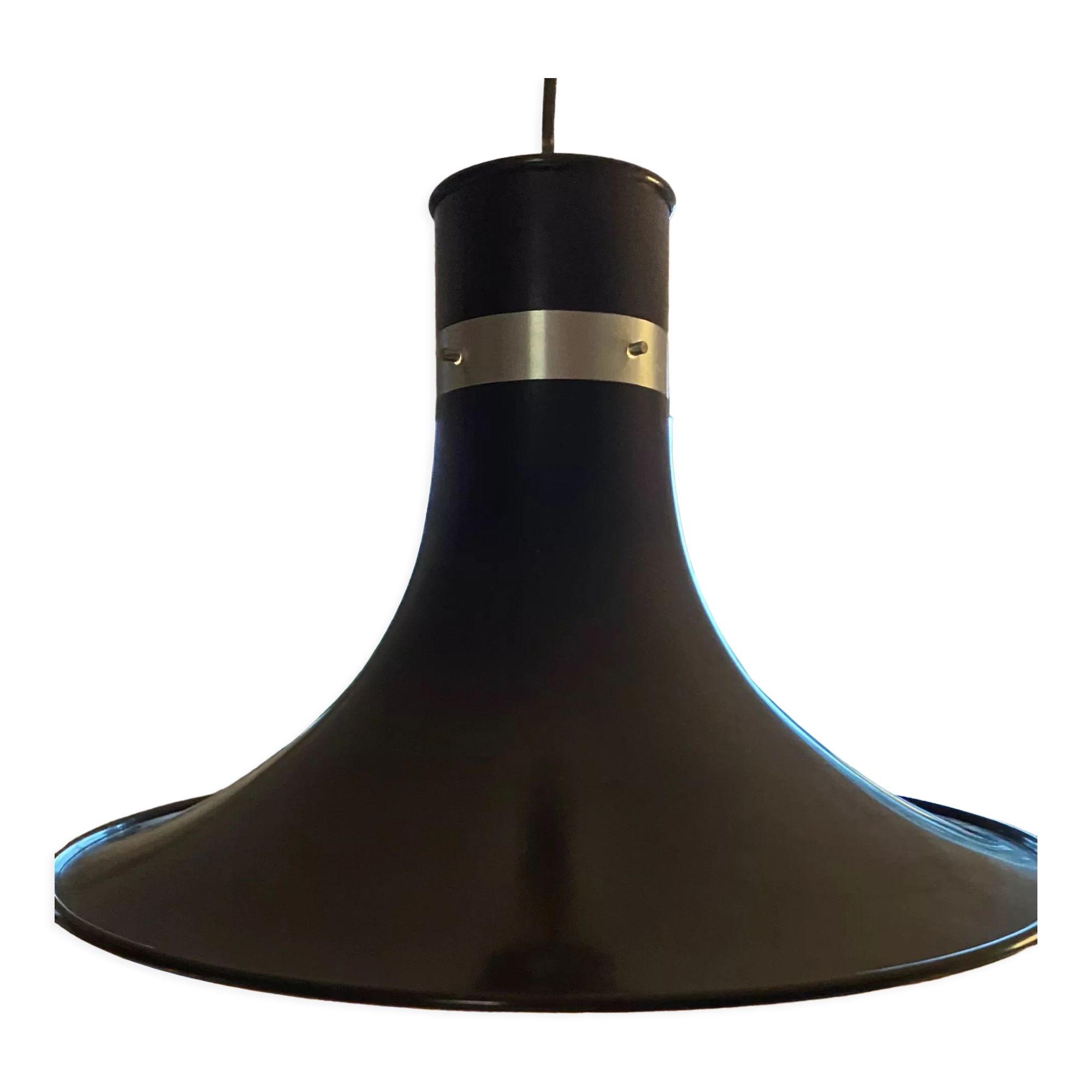 Brown lacquered metal pendant lamp