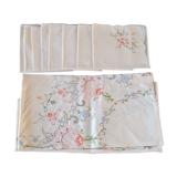 Antique embroidered tablecloth and towels