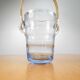 Seau à glace - Rotin et verre ondulé - Années 60