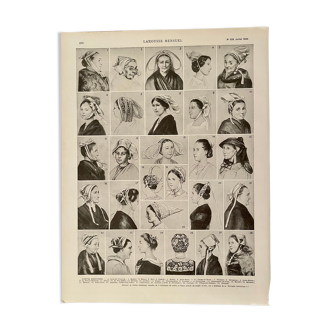 Lithograph on breton headdresses from 1926