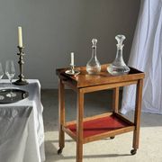 Wooden rolling trolley with removable top H66 75x35