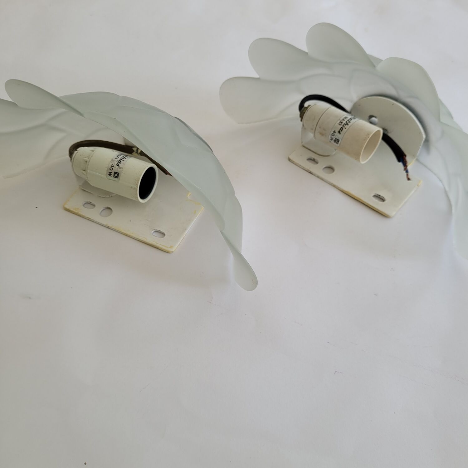 Pair of wall sconces tulip frosted glass.