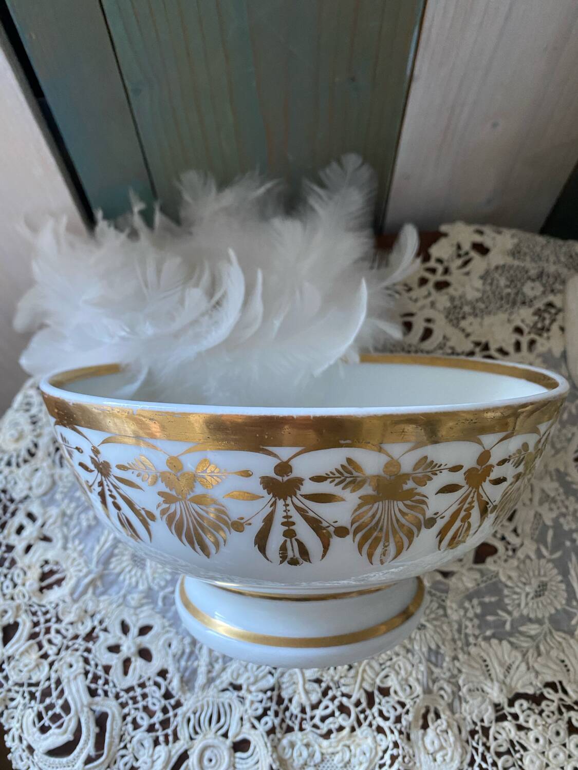 Large antique Paris porcelain bowl
