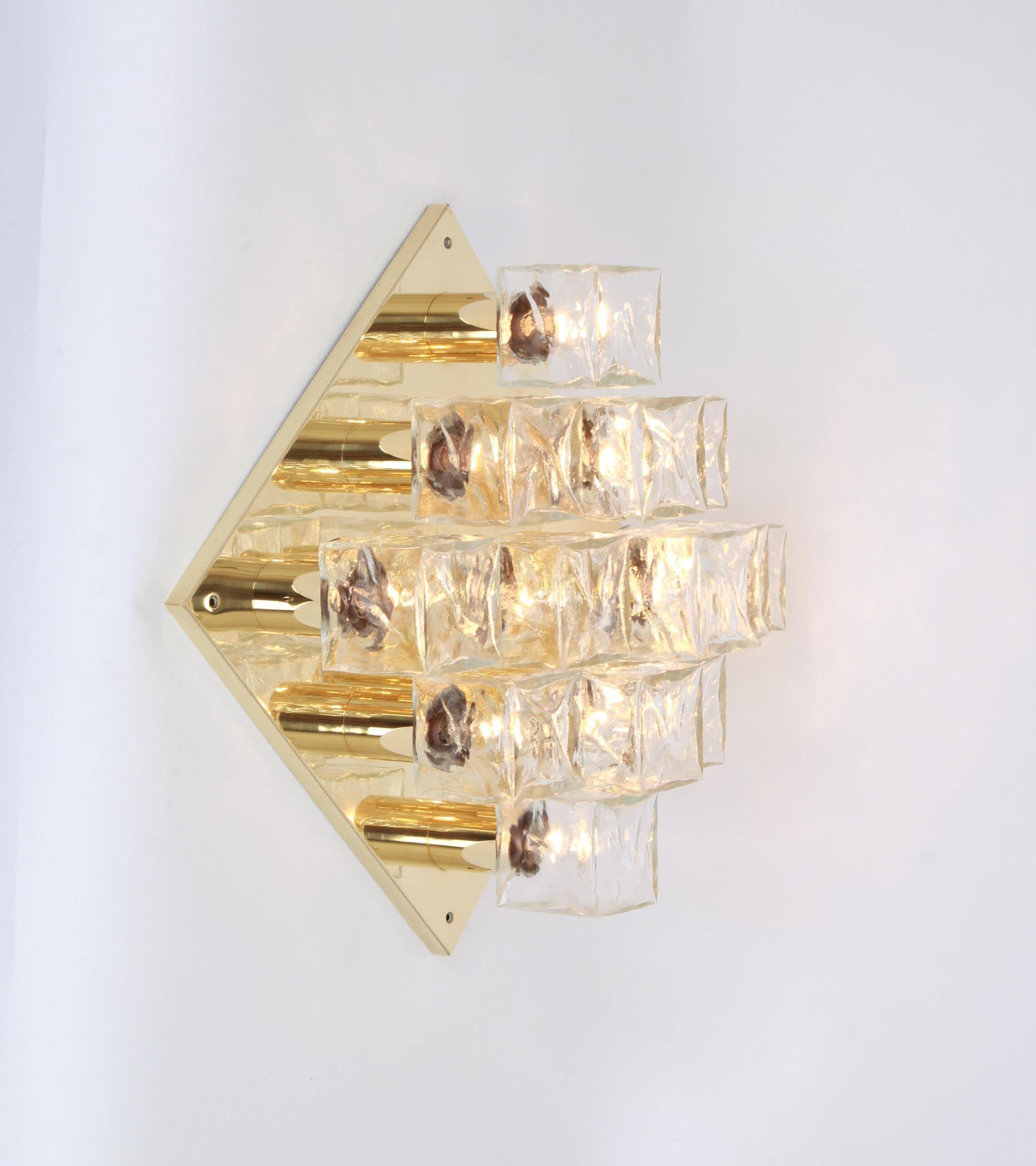 Large glass ice chandelier from Murano by Kalmar, Austria, 1960s.