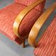 Pair of Halabala deck chairs from the 1950s, curved wooden chairs, Czech Republic.