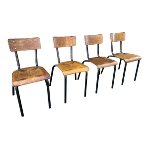 4 chaises décole vintage 60s