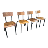 4 vintage 60s school chairs