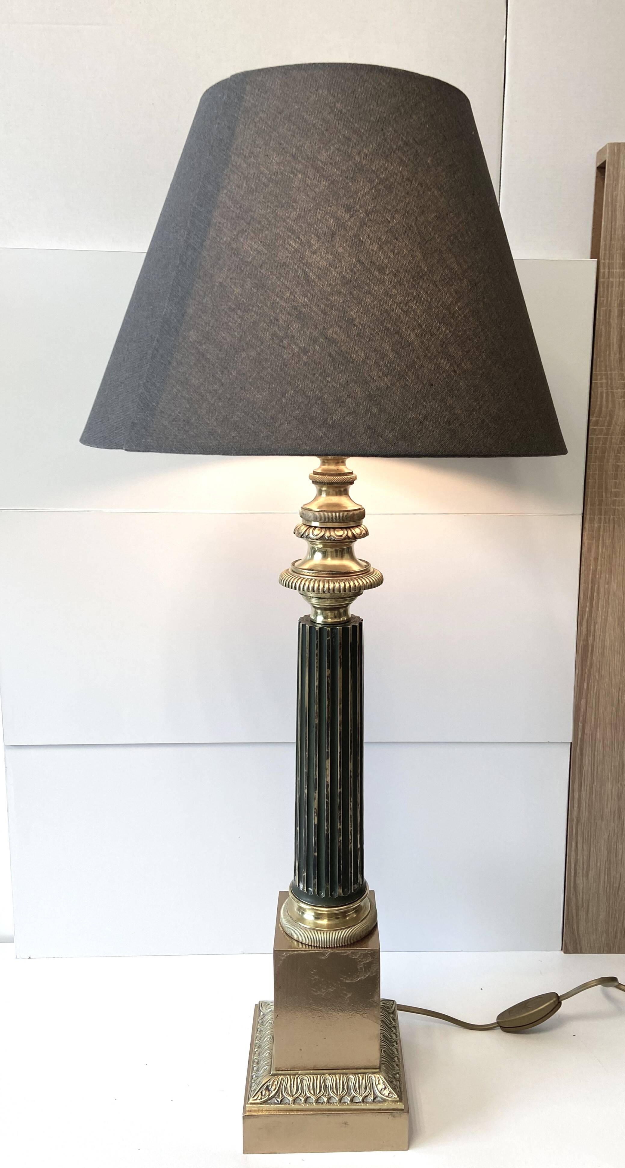 Large CARCEL Lamp in Gilded Bronze & Brass, Early 1800s Empire France