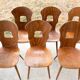 Lot de 6 chaises bistrot , modèle Gentiane , Baumann , 1960'