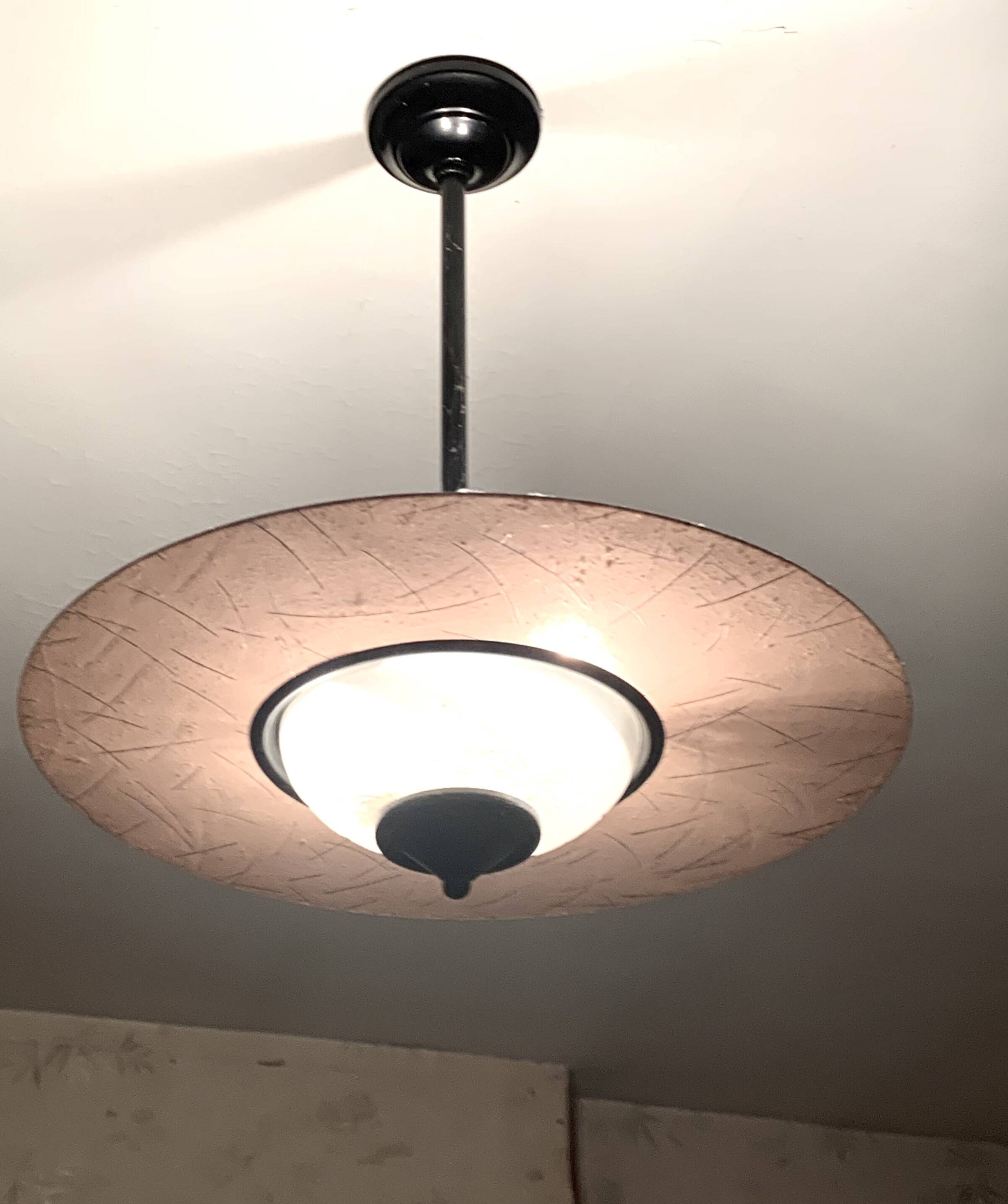 Vintage glass disc chandelier