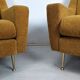 Fauteuils en velours moutarde, 1960