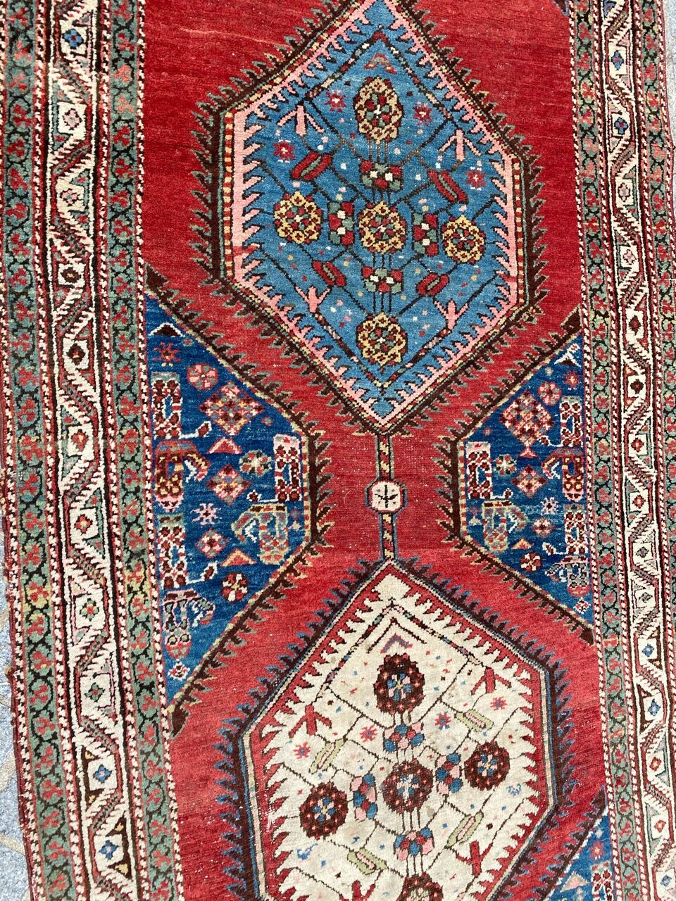 Old Persian north-west carpet for handmade corridor 107x325 cm