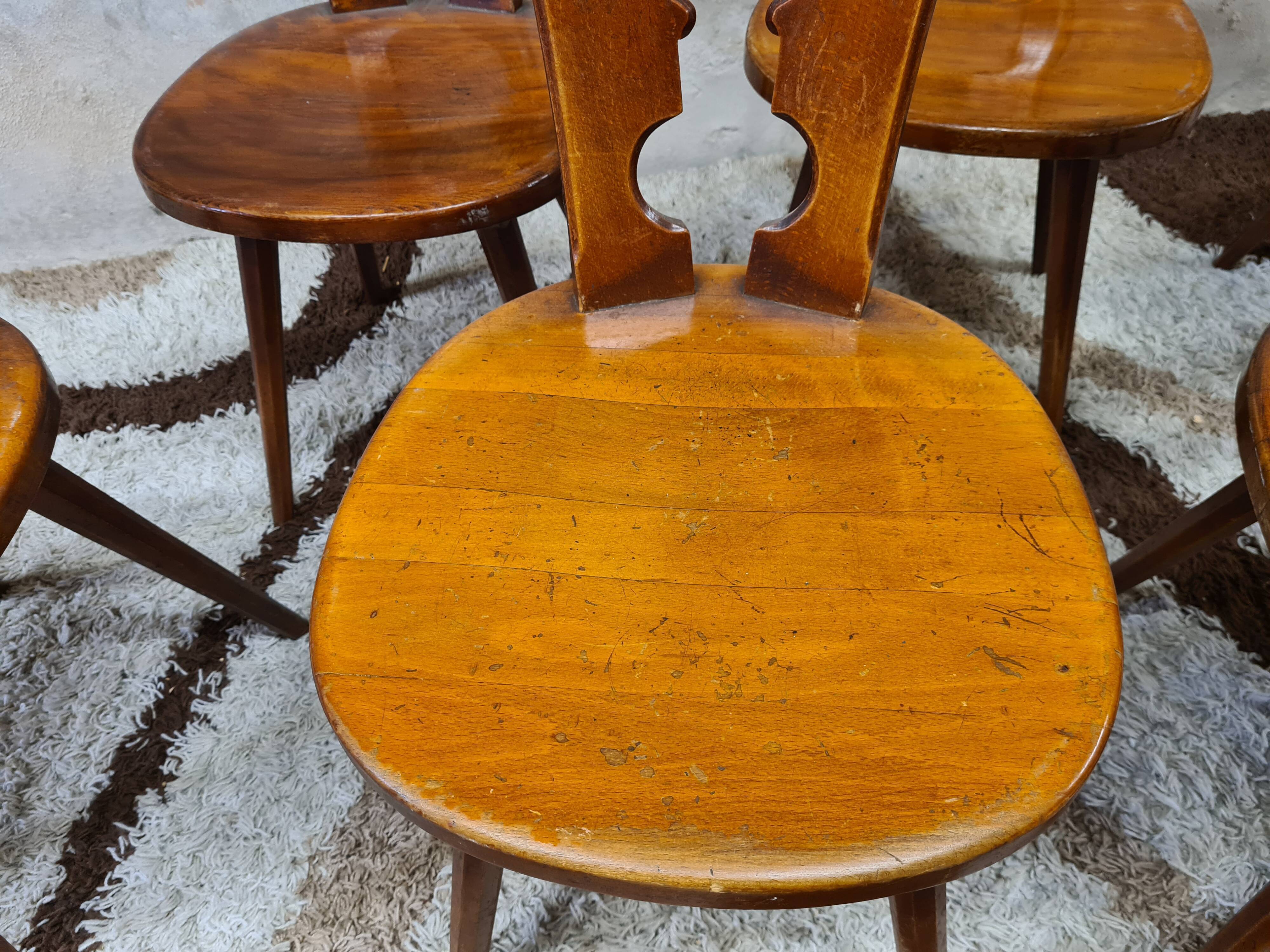 Set of 6 chairs brutalist bistro Bombenstabil year 1960