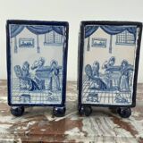 pair of square planters, Samson, quadrangular, old earthenware