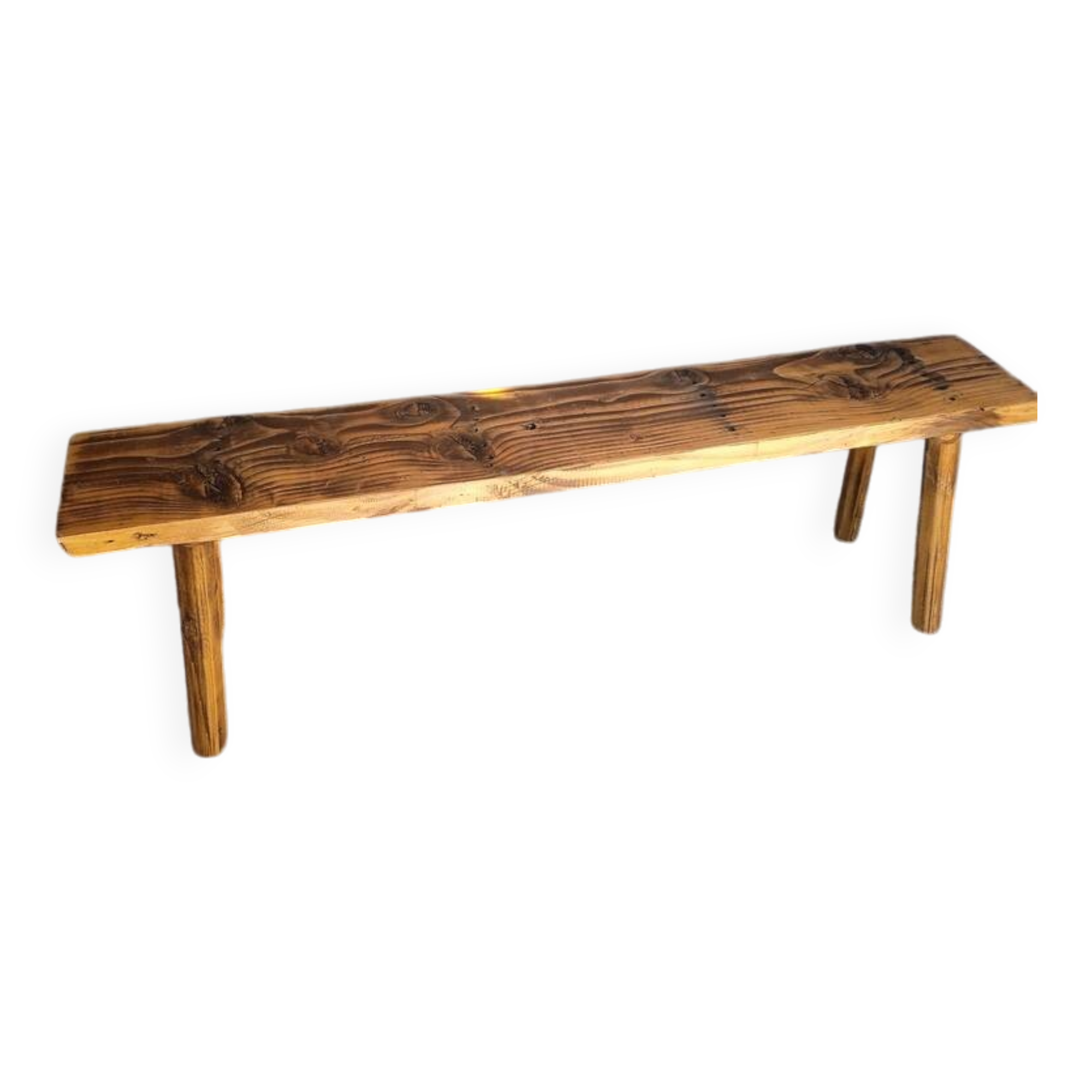 Bench 140 cm old patinated solid wood