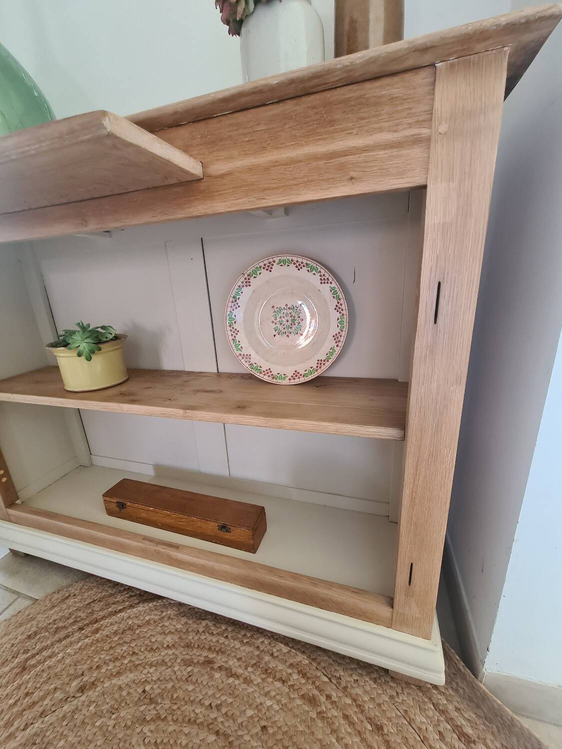 Console or solid oak entrance furniture
