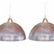 Paire de suspensions en verre holophane 1950
